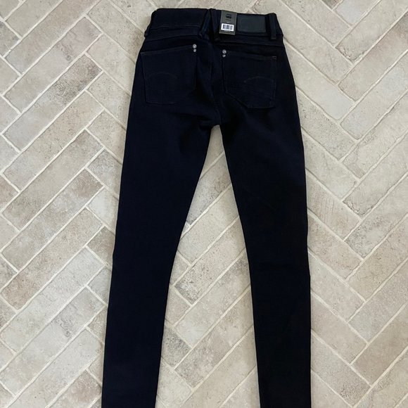 G-Star Women's LYNN MID SUPER SKINNY BLACK JEANS , NWT, W25 L32 - Picture 3 of 7